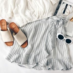 Walk on Air Blue and White Striped Wrap Mini Ski